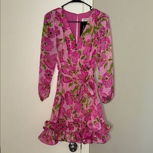 Taylor Pink Floral Long Sleeve Dress
